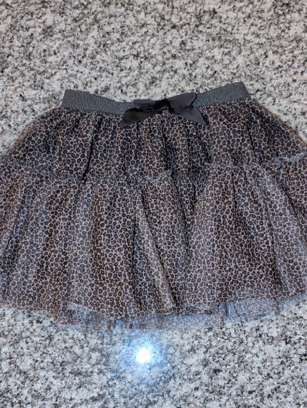 H&M Leopard Print Tulle Mini Skirt - Black and Brown